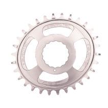 Burgtec Thick-Thin Oval Chainring Race Face Cinch Direct Mount 30T Rhodium Silver