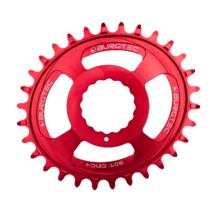 Burgtec Thick-Thin Oval Chainring Race Face Cinch Direct Mount 32T Race Red