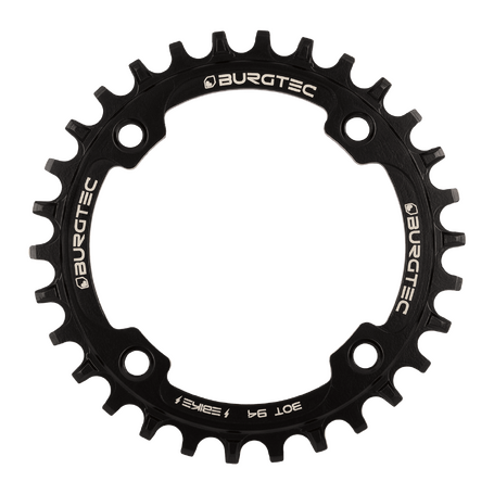 Burgtec 94mm BCD E-Bike Steel Thick Thin Chainring - 30T - Burgtec Black (Includes 8mm x 0.75mm x 8mm Long bolts)