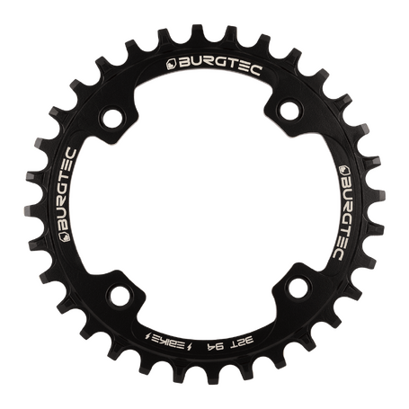 Burgtec 94mm BCD E-Bike Steel Thick Thin Chainring - 32T - Burgtec Black (Includes 8mm x 0.75mm x 8mm Long bolts)